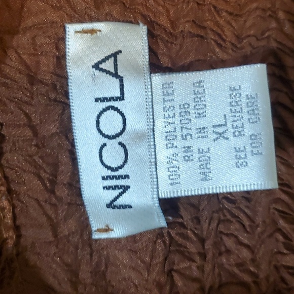 Nicola-Women's Brown Plisse Textured Tank, Sized XL - Picture 2 of 3